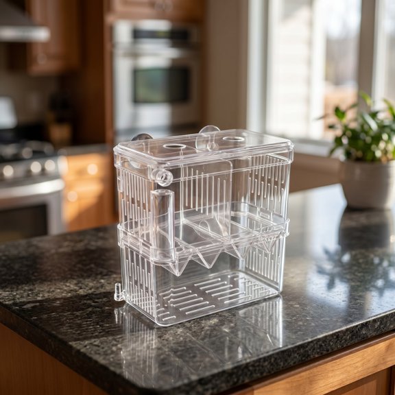 MOKKHNB Versatile Fish Breeding Box for Aquarium with Durable Plastic and Suction Cup Mount