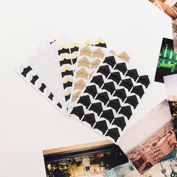 MOKKHNB Vintage Style DIY Photo Corners Self Adhesive for Scrapbooks and Wall Collages