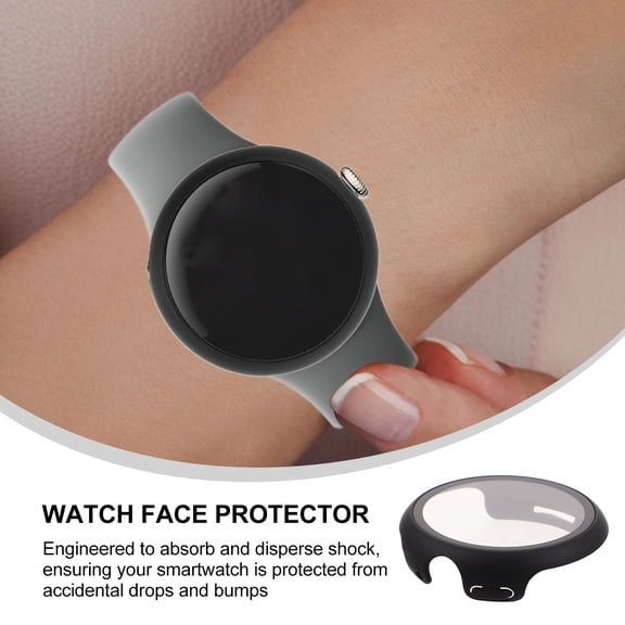 MOKKHNB Black Tempered Glass Screen Protector for Watch Face, Shock-Resistant Cover, Guard for Daily Use, 1 Piece