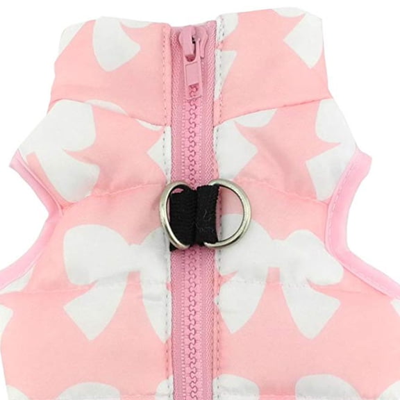 MOKKHNB Waterproof Pink Dog Jacket Soft Cotton Winter Vest for Pet with Expanded Belly Protection