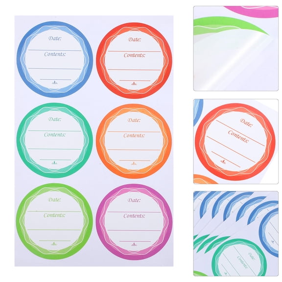 MOKKHNB Waterproof Removable Canning Labels for Jars Assorted Colors Self Adhesive for Bottle Labeling