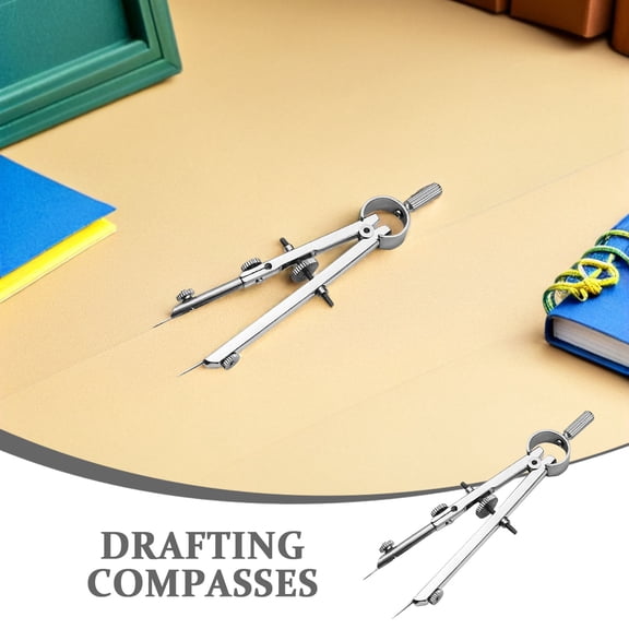 MOKKHNB Wear Resistant Plated Silver Spring Compass Ideal for Art Design and Drafting