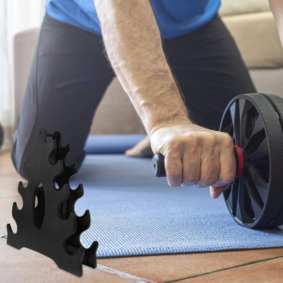 MOKKHNB Weight Stand for Dumbbells with Wear Resistant PVC Frame Ideal for Home Gym Black