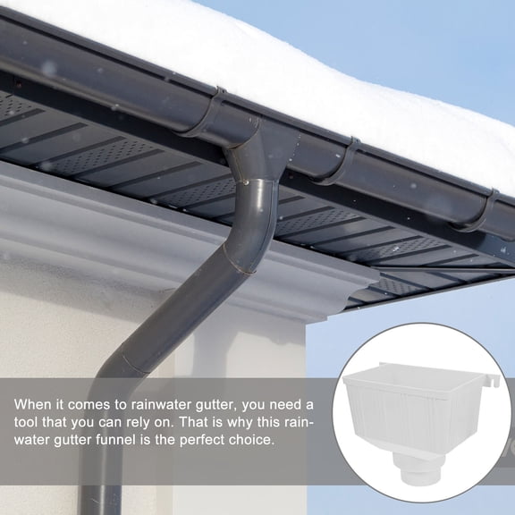 MOKKHNB PVC Rain Gutter Water Diverter White Plastic Construction Impact Resistant