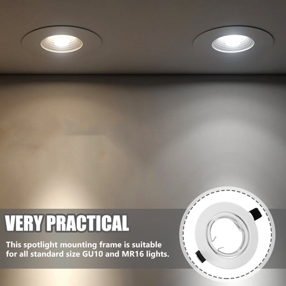 MOKKHNB White Recessed Light Trim Metal Spotlight Holder for Standard Home Lighting