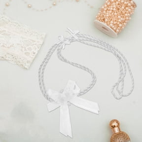 MOKKHNB Elegant White Wedding Lasso Rope with Decorative Bow for Traditional Bridal Ceremony and Unity Ritual