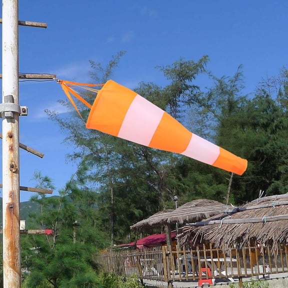MOKKHNB Wind Direction Measurement Sock Orange White Nylon Windsock for Outdoor Garden Decoration