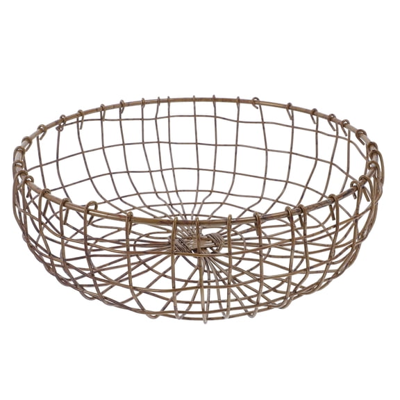 MOKKHNB Wire Fruit Storage Baskets Golden Iron Kitchen Use Dining Table 1Set
