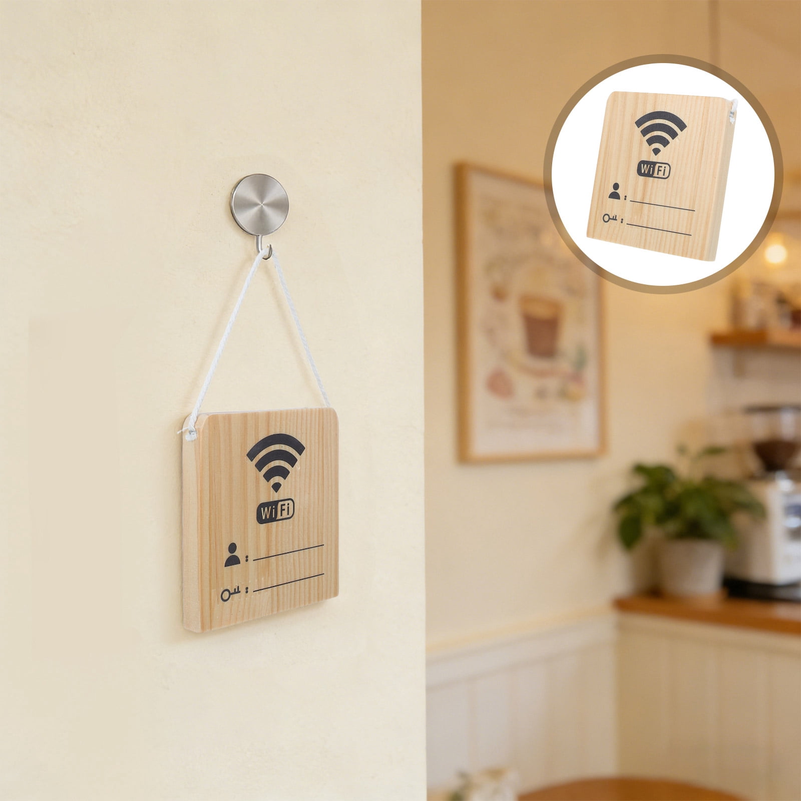 MOKKHNB Wooden WiFi Password Sign, Multicolor Wall Hanging Plaque for ...