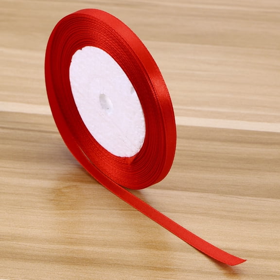 MOKKHNB Premium Red Silk Ribbon Roll for Crafting Floral Design and DIY
