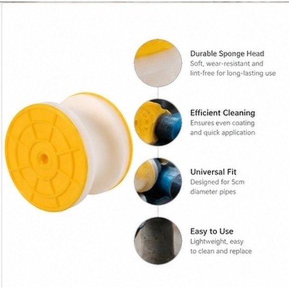 MOKKHNB Yellow Sponge Paint Brush Head for Pipe Painting Versatile Tool for Water Gas and Fire Pipes