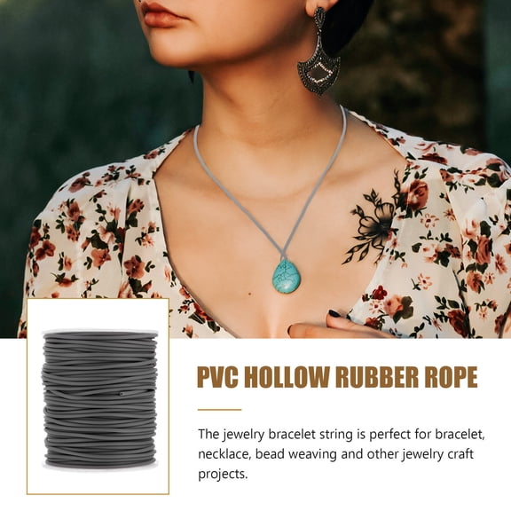 MOKKHNB Grey Elastic Cord Rubber Rope Bead Thread for Jewelry Making and Craft Projects, 1 Set for Adults