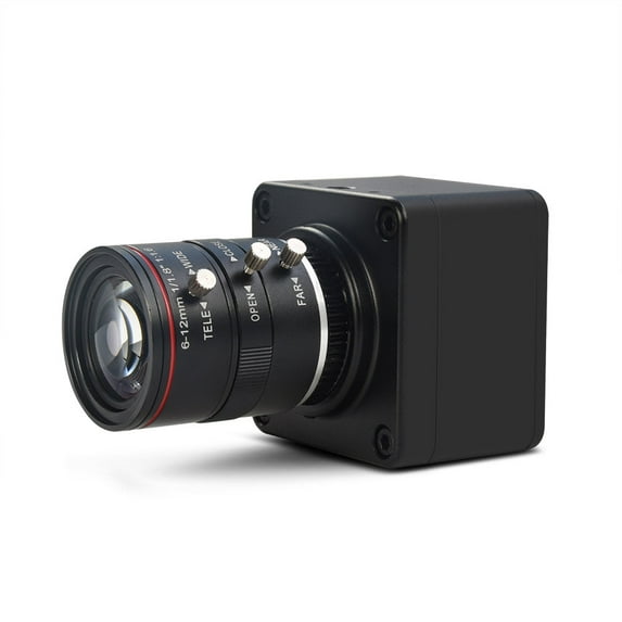 MOKOSE 4K USB Camera Webcam with 6-12mm Low Distortion Lens UVC Free Drive Compatible Windows Mac OS X Linux, High Resolution USB Camera with 3m USB Cable