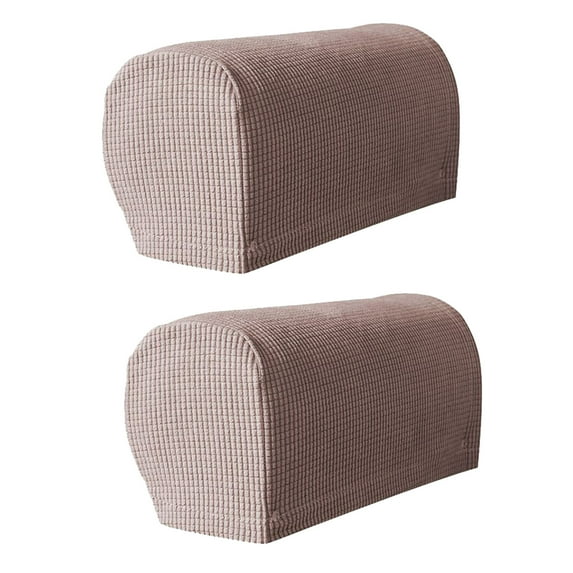 MOLAGU Stretch Textured Grid Washable Sofa Armrest Slipcover Spandex Recliner Arm Covers for Chairs Couch Sofa Armchair Recliner (Set of 2, Camel)
