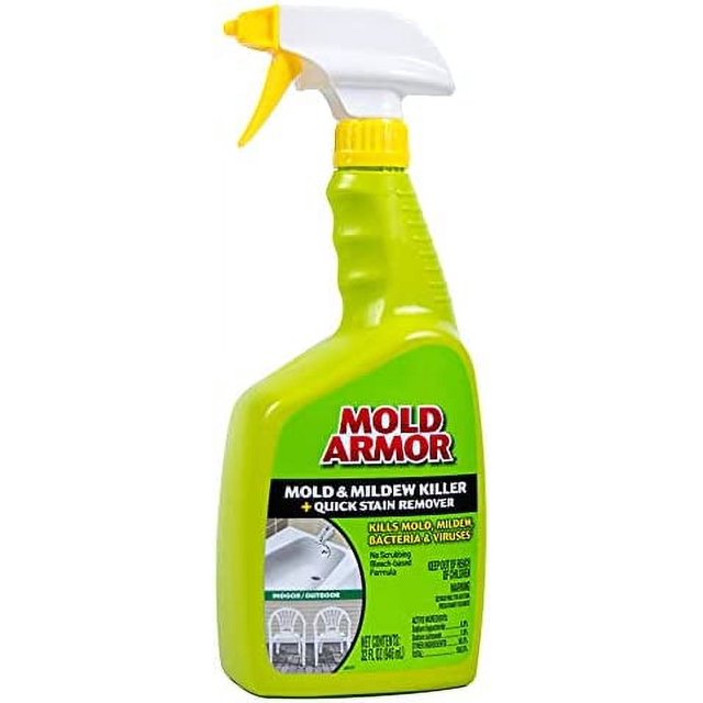 MOLD ARMOR Mold and Mildew Killer + Quick Stain Remover, 32 oz, Trigger Spray Bottle, Eliminates