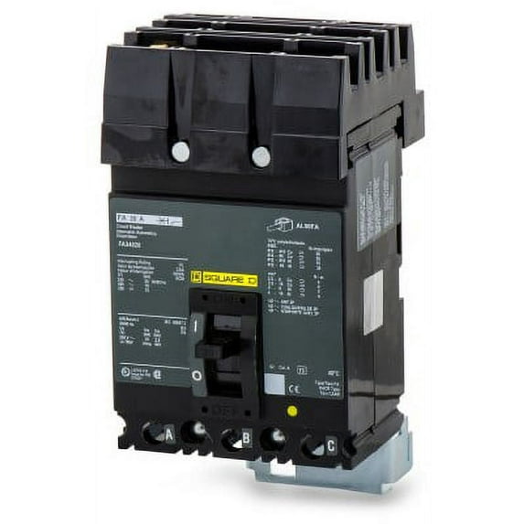 Square D FA34025 3 Pole 25 Amp 480v Circuit Breaker FA