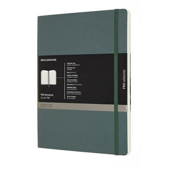 MOLESKINE PROFESSIONAL NOTEBOOK XL FOREST GREEN