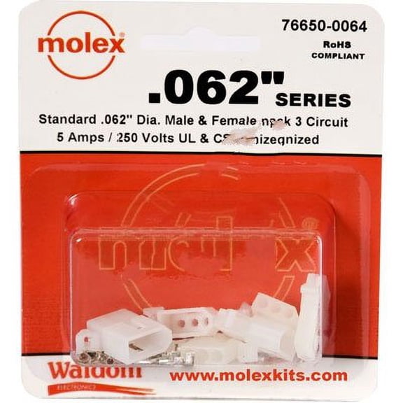 MOLEX 76650-0064 .062" Power Connector Kit (1 piece) - 76650-0064