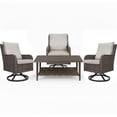 thumbnail image 1 of MOLIBYME 360 Degree Outdoor Swivel Chair with Coffee Table, All-Weather Wicker 4-Piece Patio Furniture Set with High Back for Porch Deck Balcony, 1 of 12