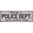 thumbnail image 1 of MOLINE, IL POLICE DEPT. Home Decor Metal Sign Gift 8x24 108240012874, 1 of 1