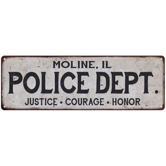 MOLINE, IL POLICE DEPT. Home Decor Metal Sign Gift 8x24 108240012874