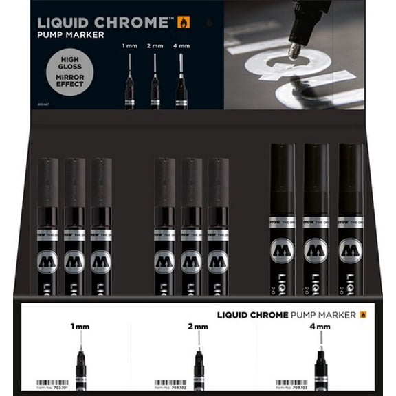 Molotow Liquid Chrome Marker Pop Display