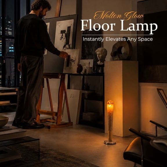 MOLTEN GLOW FLOOR LAMP Functional Art Piece That Blends Sculpture And Lighting Perfect For Mood Driven Spaces And Late Night Relaxation