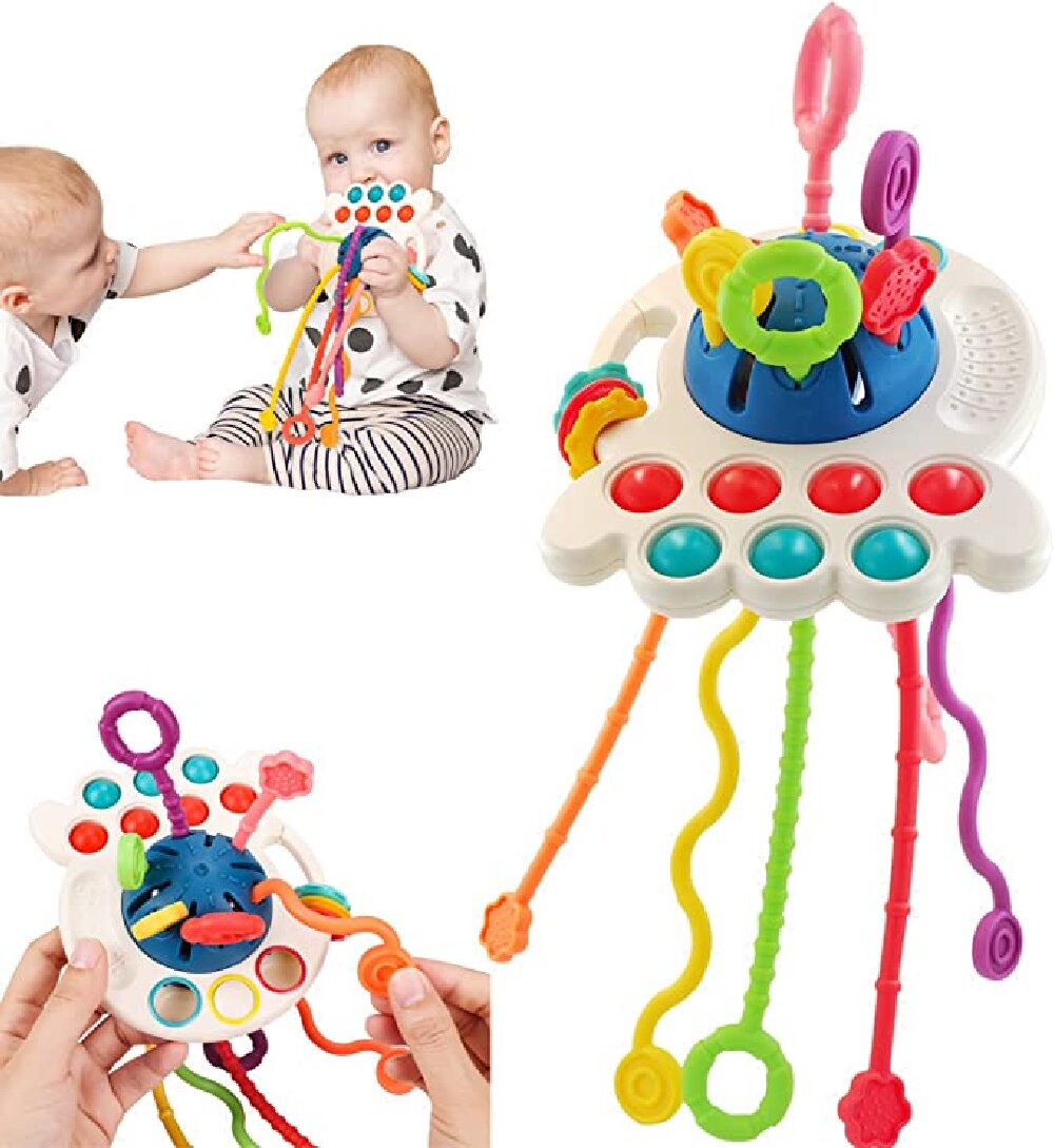 MOLYA Octopus Pull String Toy for Baby Montessori Sensory for Toddlers