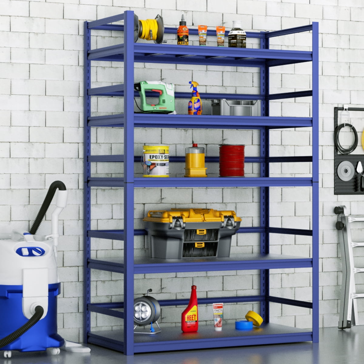 MOLYHOM Heavy Duty Garage Shelving, 5-Tier Industrial Garage Storage ...