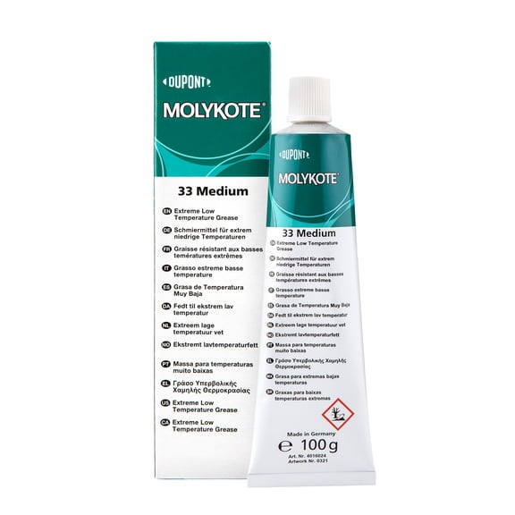 MOLYKOTE 33 Medium Extreme Low Temperature Bearing Grease Medium Tube, 100 g