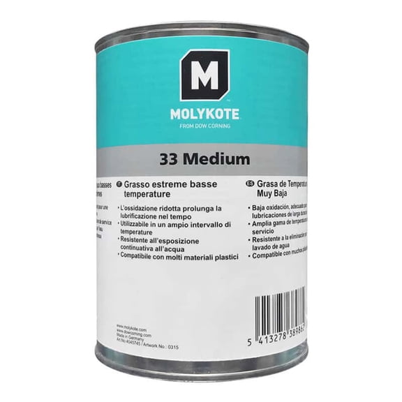 MOLYKOTE 33 Medium Lubricant Grease 1kg 35.27oz Dow Corning 33M Low-Temperature Grease Outstanding Oxidative Stability Wide Temperature Range Good Low-Temperature Performance