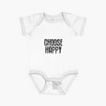 thumbnail image 1 of MOM & BABY Choose Happy in black and white Short Sleeve Baby One-Piece, 1 of 3