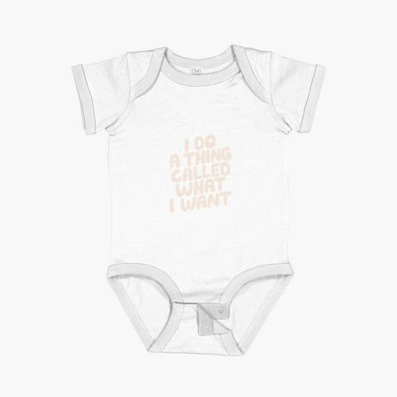 MOM & BABY I Do a Thing Called What I Want in peach pink Short Sleeve Baby One-Piece