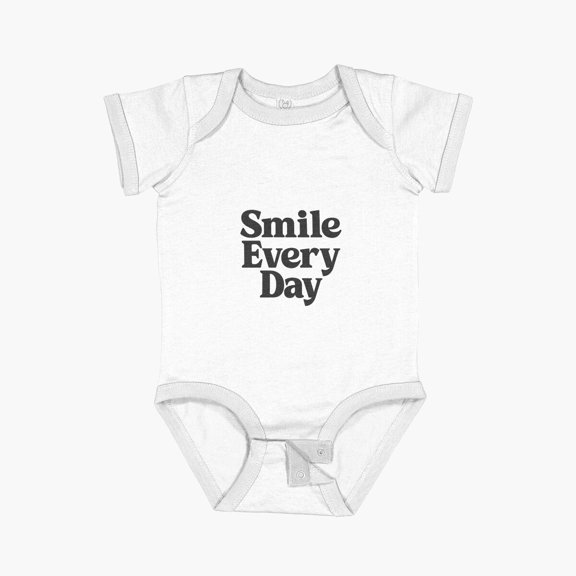 MOM & BABY Smile Every Day Short Sleeve Baby One-Piece