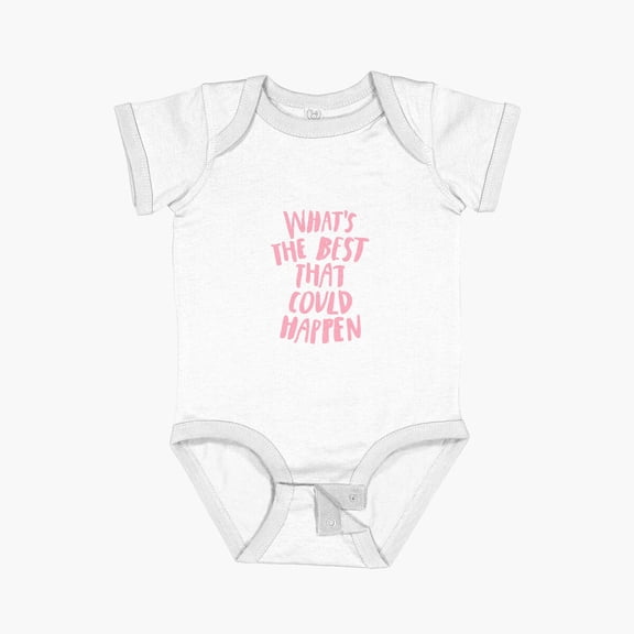 MOM & BABY What's The Best That Could Happen in green pink Short Sleeve Baby One-Piece