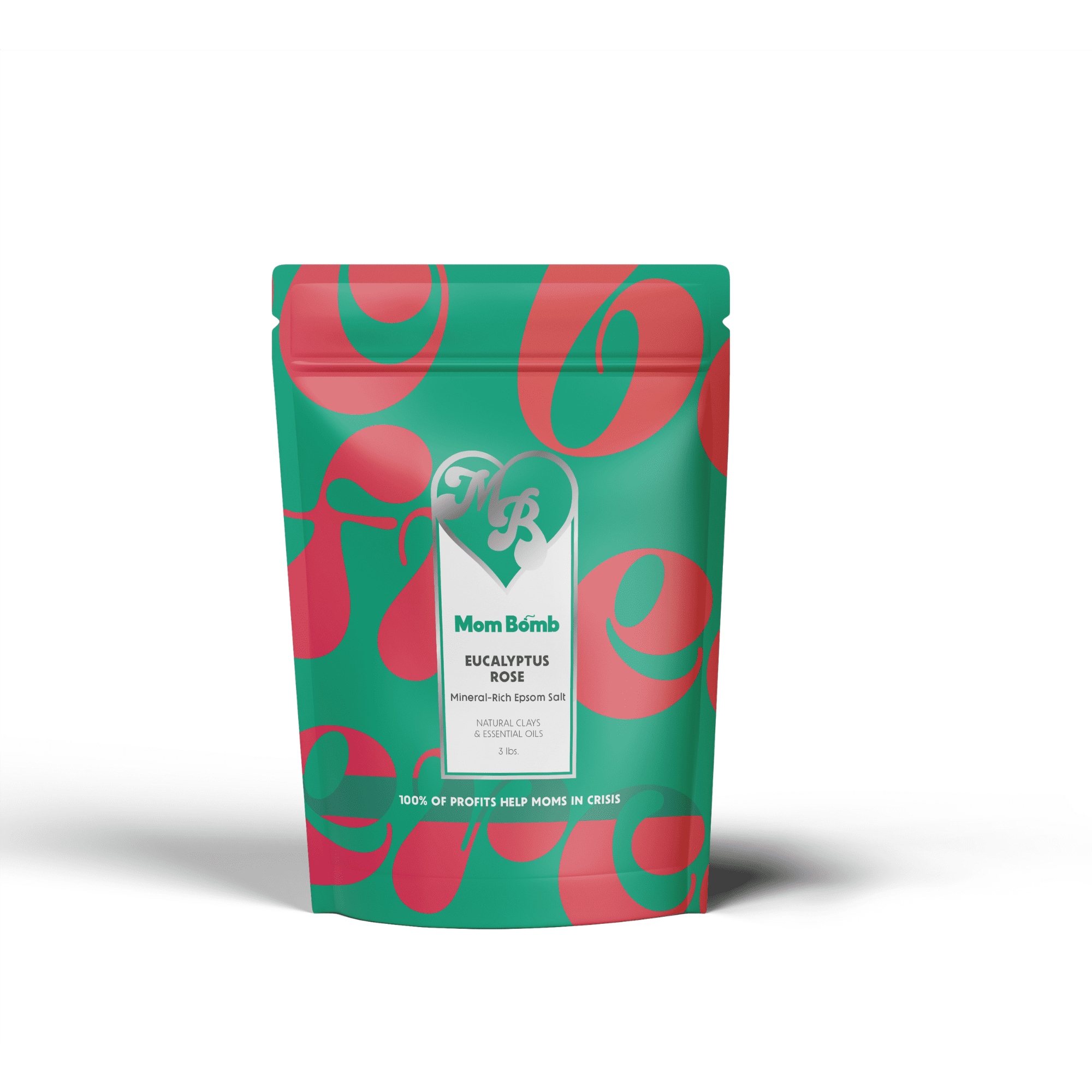 Mom Bomb Eucalyptus Rose Bath Soak, 3 lb, Plant-Based, Essential Oils, Hormone-Safe