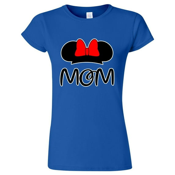 MOM Cartoon T-Shirt Minnie mouse Ears Printed Tee Color Royal Blue Medium