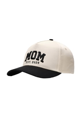 MOM & DAD EST. 2026 Embroidered Baseball Cap, Two-Tone Retro Trucker Hat, Adjustable Matching Couple Hats, Summer Sun Hat for Outdoor Daily Wear and Family Gifts-Black