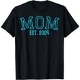 thumbnail image 1 of MOM Est. 2024 Mother Expect Baby Pregnancy Announcement Blue T-Shirt, 1 of 2