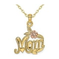 thumbnail image 1 of MOM Flower Pendant Necklace in 14K Yellow Gold with Chain, 1 of 5