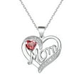 thumbnail image 1 of "MOM" Heart Pendant Necklace – Diamond-Accented Mother’s Day Gift with Love, 1 of 5