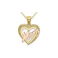 thumbnail image 1 of Gem & Harmony MOM Heart Pendant Necklace in 14K Yellow Gold with Chain for Women, 1 of 5