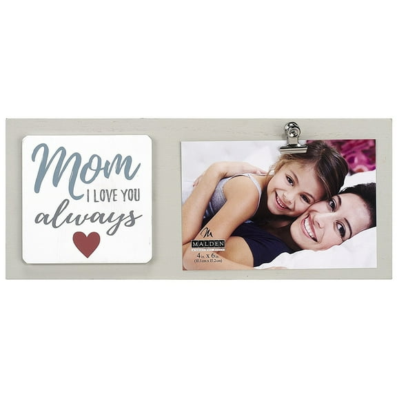 MOM I LOVE YOU ALWAYS Heart CLIP frame - 4x6