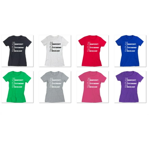 MOM Magnificent Outstanding Marvelous Printed Tshirt Mothers Day Gift T-Shirt Short Sleeve T-shirt Soft and Comfy Shirt, Lightweight Shirt Color White Small