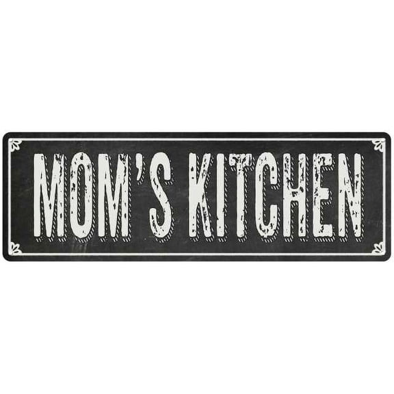 MOM'S KITCHEN Shabby Chic Black Chalkboard Metal Sign 6x18 Decor 106180050052