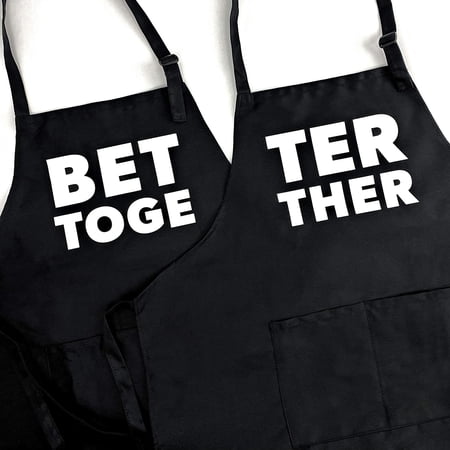 UP THE MOMENT Better Together Couples Apron, Matching Aprons for Couples, Couples Aprons Funny, Funny Aprons for Couples, Host Gift for Couples, Wedding Gifts for Couples Who Have Every