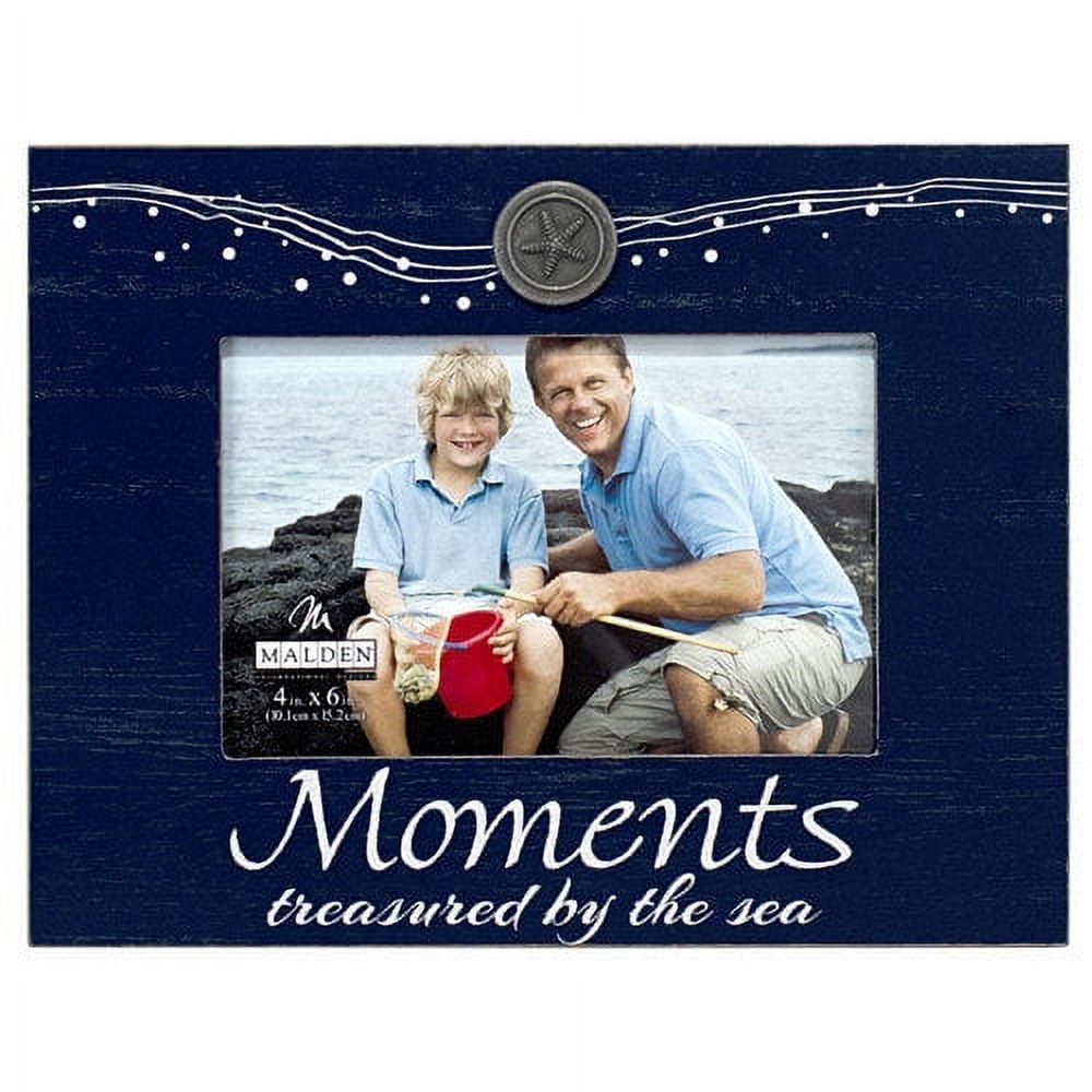MOMENTS Treasured by the Sea br Distressed Wood Frame Sign by Malden - 4x6