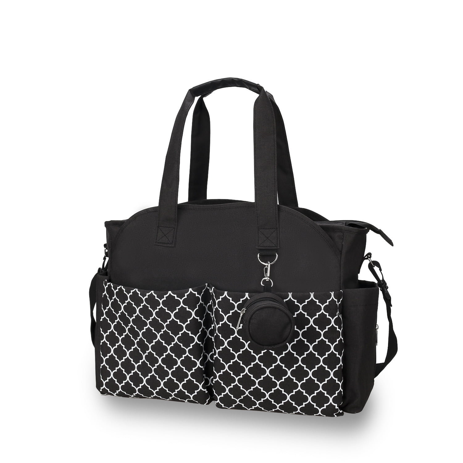 MOMIGO Diaper Bag Tote in Baby Breast Pump Bag Large Capacity Handbag with Adjustable Shoulder Strap (Black)