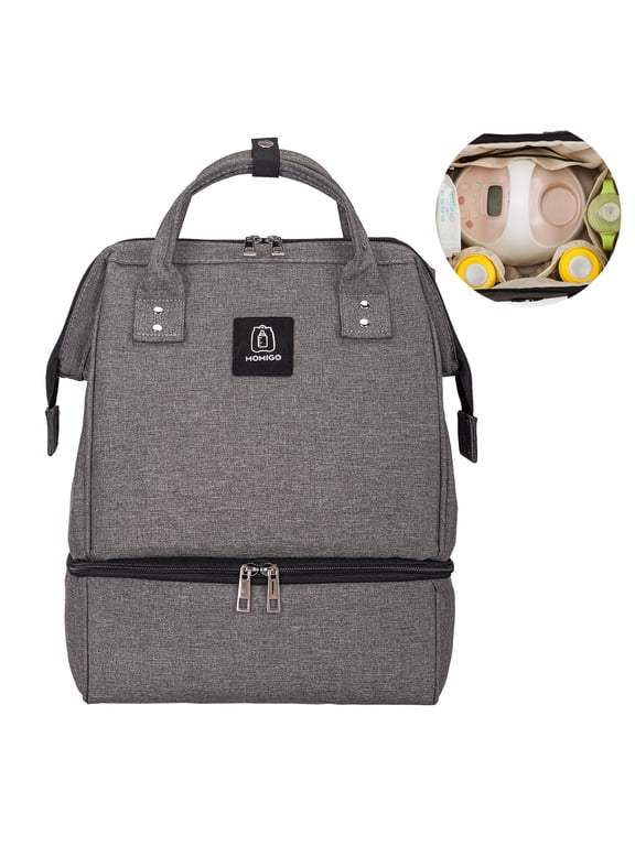 DiaperBreast Pump Backpack - Cooler and Moistureproof Bag Double Layer for Mother Outdoor Working Backpack with USB Charging Port for Women Men, Large
