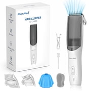Mommed 2-in-1 Vacuum Baby Hair Clippers, Electric Kids Hair Trimmer, Rechargeable Waterproof Electric Vacuum Baby Clippers with Charger Base